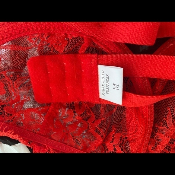 SheIn Women's 2 Pc Sexy Lace Strap Bralette Bra and Panty Lingerie Set Push Up - Picture 10 of 10